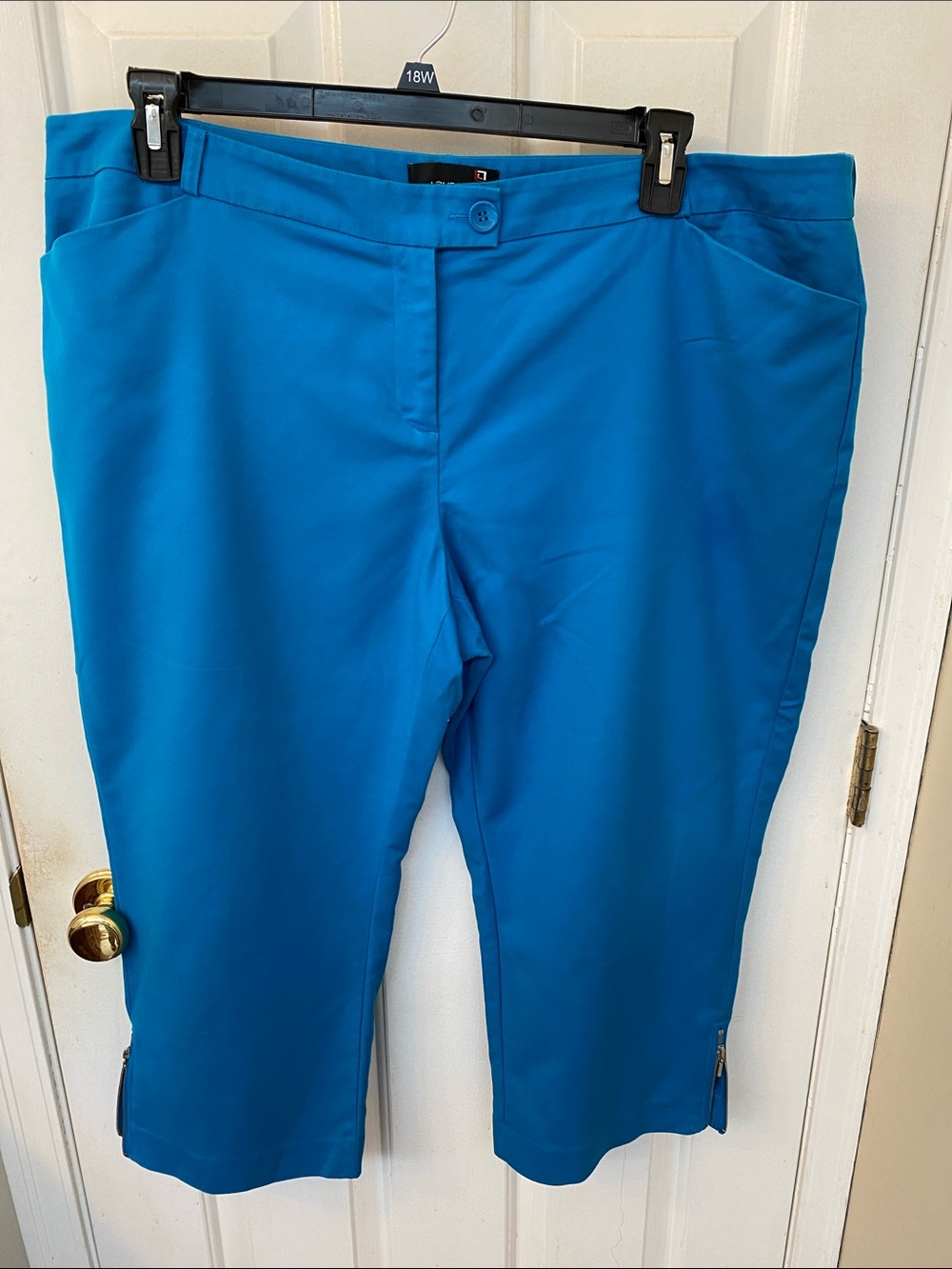 Laura Plus Petites Bright Blue Cropped Pull-On Pants